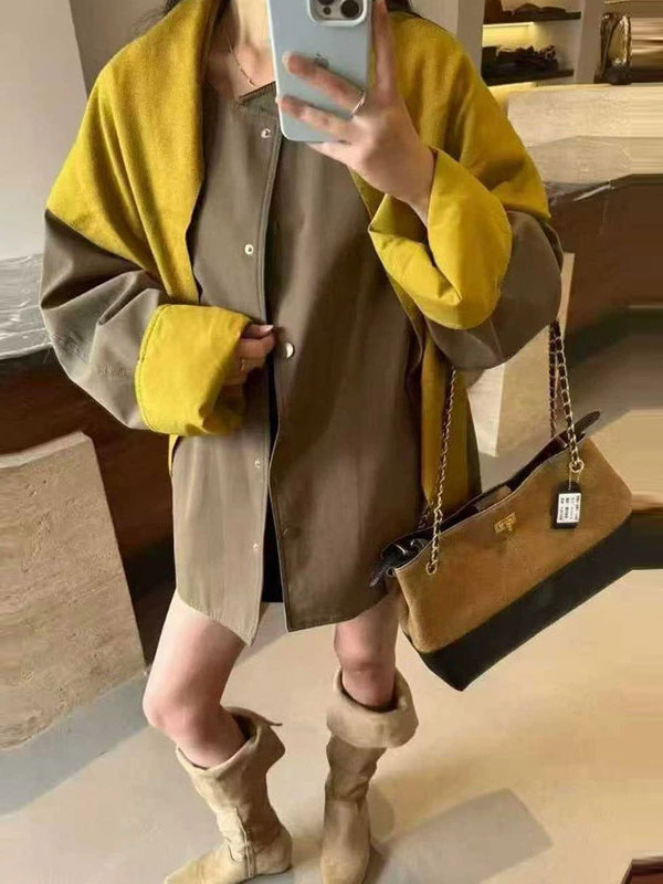 高端欧货慵懒风披肩风衣女2025年秋季新款显瘦百搭休闲中长款外套|undefined