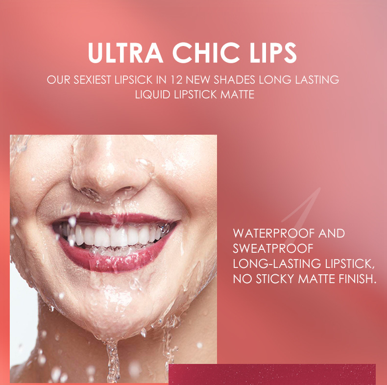 Langmanni 12-piece lip gloss set 6+6 Lip gloss and Lip liner pen combination Non-stick cup matte lip gloss undefined