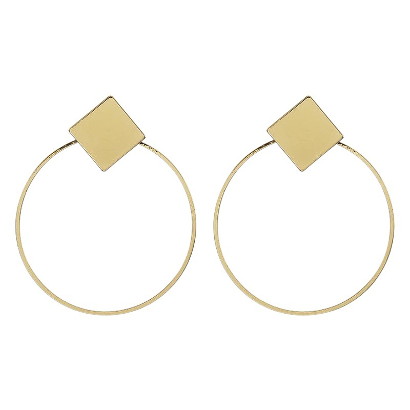 Transfronterizo accesorios europeos y americanos retro popular pendientes geométricos pendientes redondos de metal traje de joyería al por mayor