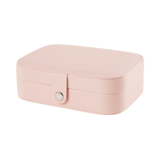 Jewelry storage box leather simple earrings earrings ring necklace jewelry box double-layer multifunctional jewelry storage box