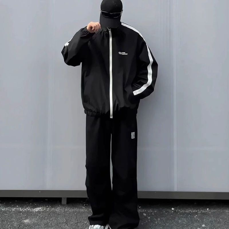 双面穿外套美式高街外套男女复古小众春秋季新款潮牌百搭夹克薄款|undefined