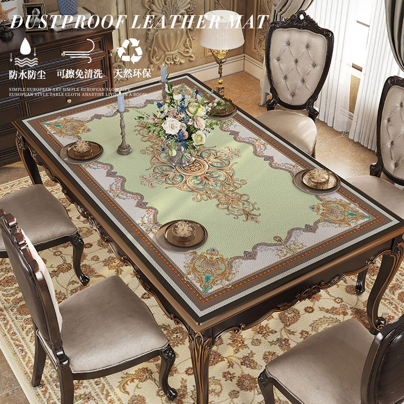 European Style Coffee Table Table Mat Rectangular Western-style Tablecloth Waterproof and Oil-proof Leather Desk Mat Writing Desk Pad
