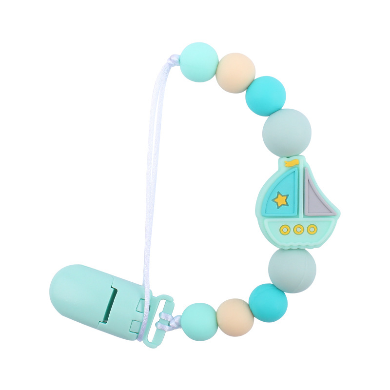 Suministros para bebés chupete Cadena de dibujos animados creativa vela mordedura de silicona cadena anti-gota molar Nuevo