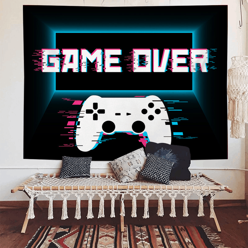 Dynamic Technology Background Cloth Dormitory Bedroom Hanging Cloth ins Live Broadcast Background Tapestry fireplace_voghion.com