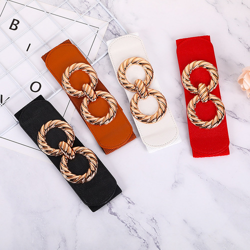 Matching Dresses for Fashionable Women, Wide Waistband with Elastic Band, Loose-Fitting Belt for Casual Women, Wide Waist Decorative Belt, Wholesale