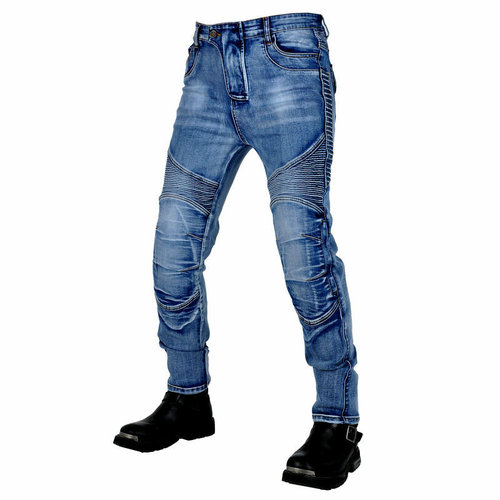 Men's motorcycle jeans, retro casual anti-fall pants, washed stretch riding pants, Kevlar motorcycle tear-resistant pants