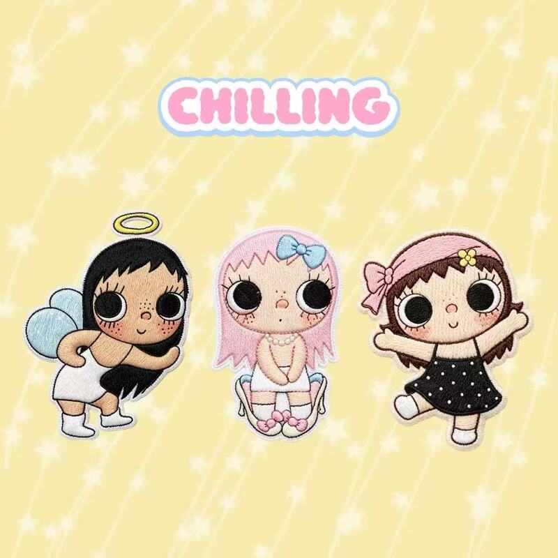 Cute cartoon small jade embroidery patches for repairing holes, DIY phone case and student notebook decoration stickers Cute cartoon small jade embroidery patches for repairing holes, DIY phone case and student notebook decoration stickers