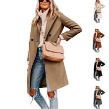 F 6442 Double-breasted plus-size wool coat �p�ſ۴�a������