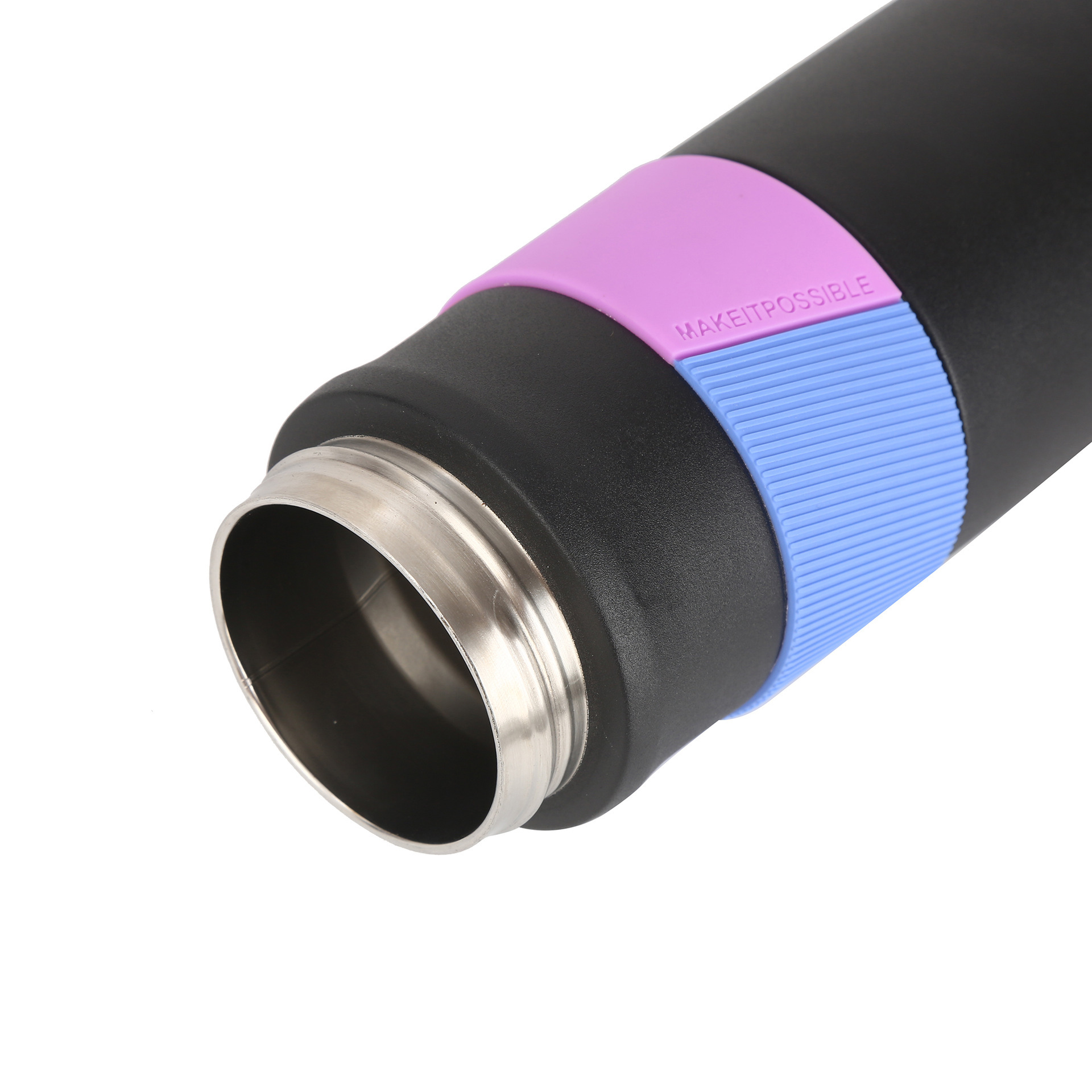 Color de empalme creativo 316 taza de acero inoxidable portátil anillo de elevación taza de agua deportiva para hombres y mujeres simple taza de rebote al por mayor