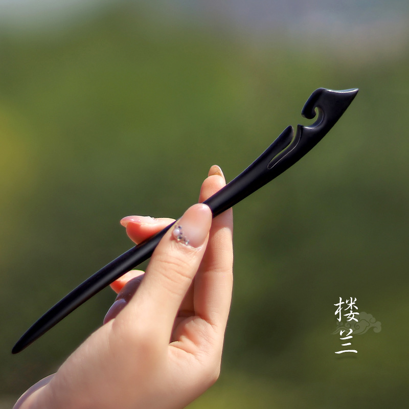 Xiangyun horquilla estilo antiguo simple diario de alto grado updo horquilla de madera nuevo estilo chino accesorios para el cabello palillos de ébano al por mayor