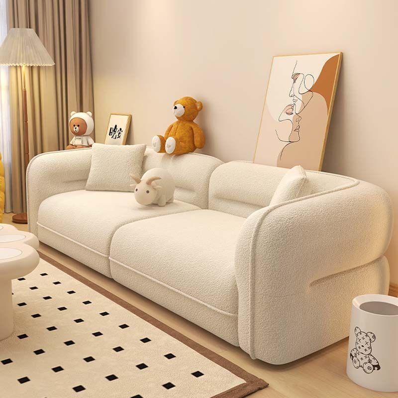 French Cream Style Living Room Small Apartment Simple Modern Cloud Fabric Cashmere Light Luxury Designer Straight Sofa