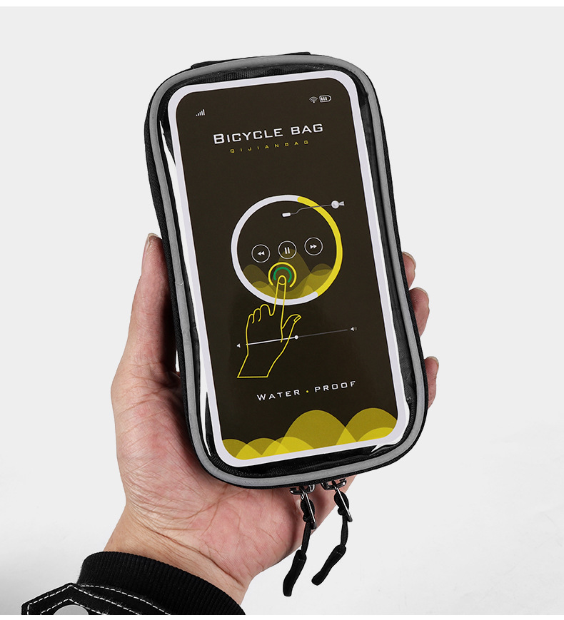 Coque rigide de vélo, poutre avant enveloppée, écran tactile de vélo de montagne, tube supérieur, téléphone portable, sacoche de selle étanche, saut_voghion.com