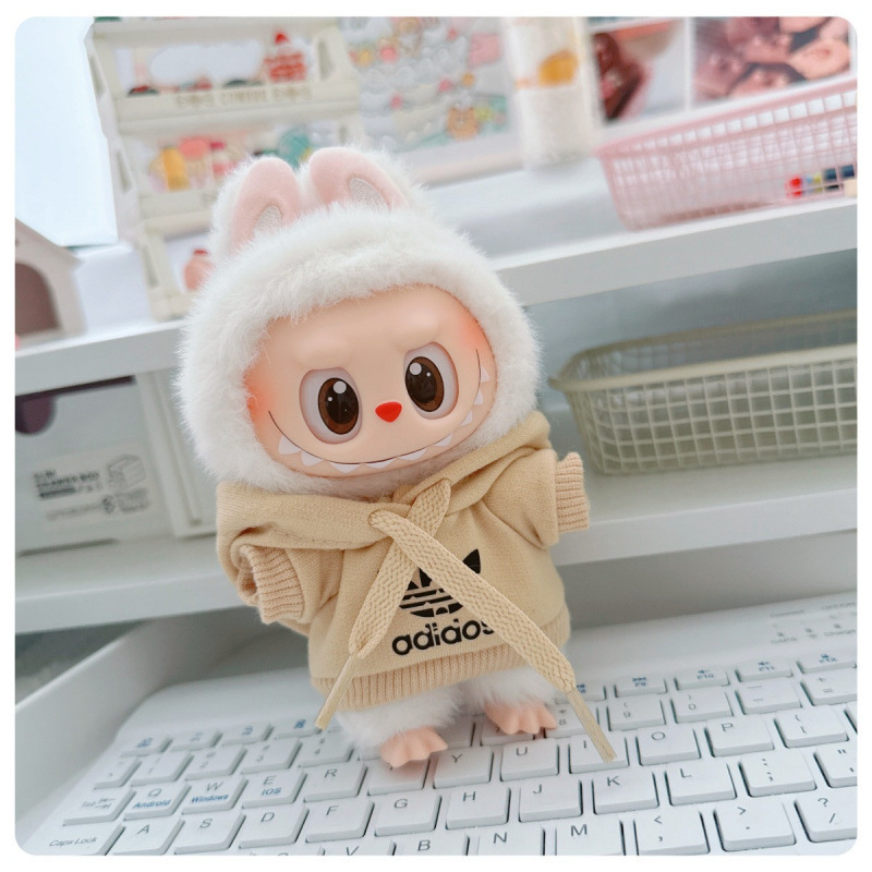 labubu ベビー服 Labubu 第一世代第二世代第三世代 10 センチメートル綿人形黒と白グレートレンディなスウェットシャツパーカーパンツ|undefined