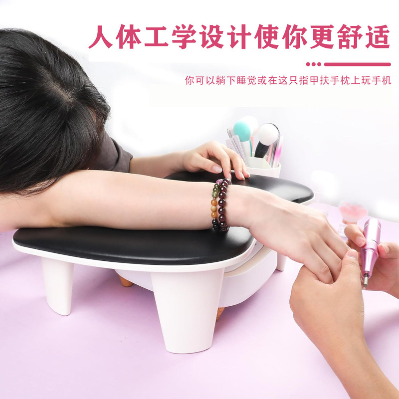 跨境热卖U型蝴蝶美甲手枕 皮免可拆卸支架舒适多功能双手美甲手枕|undefined