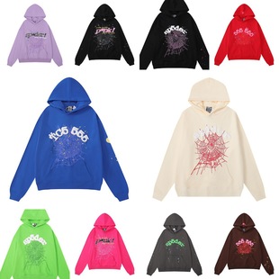 Young star same Sp5der 555555 Pink Hoodie sweater men's and women's printed Hoodie pants