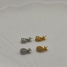 S925纯银扣头吊坠扣头瓜子扣万能扣镶钻扣头diy饰品配件批发