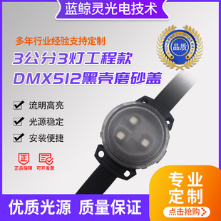 3cm 3 lights engineering DMX512 black shell frosted cover point light source external control outdoor horse running light brightening building body