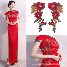 民族风水溶立体刺绣花边 童装连衣裙手缝补贴 彩色蕾丝对称花朵