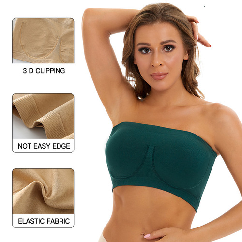 Plus size cross-border women's angel seamless imitation steel ring tube top bra strapless chest wrap Amazon foreign trade underwear