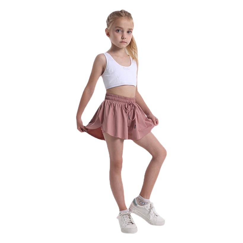 Sports Short Skirt for Women Cross-Border Amazon Popular Parent-Child Wear Running Tennis Short Skirt Pocket Sports Shorts for Women
