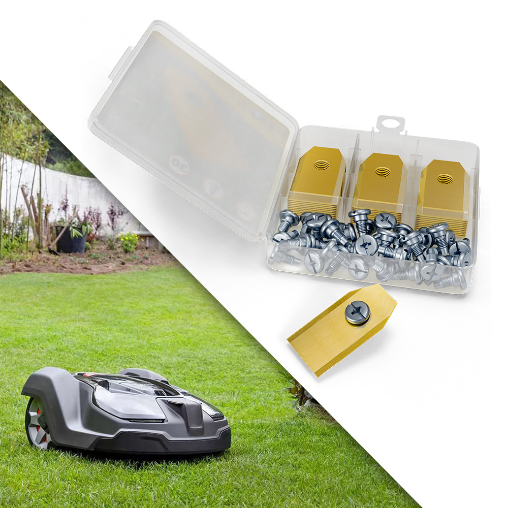 30片装 金色割草机刀片 园林机械刀片 适用于富世华 割草机刀片