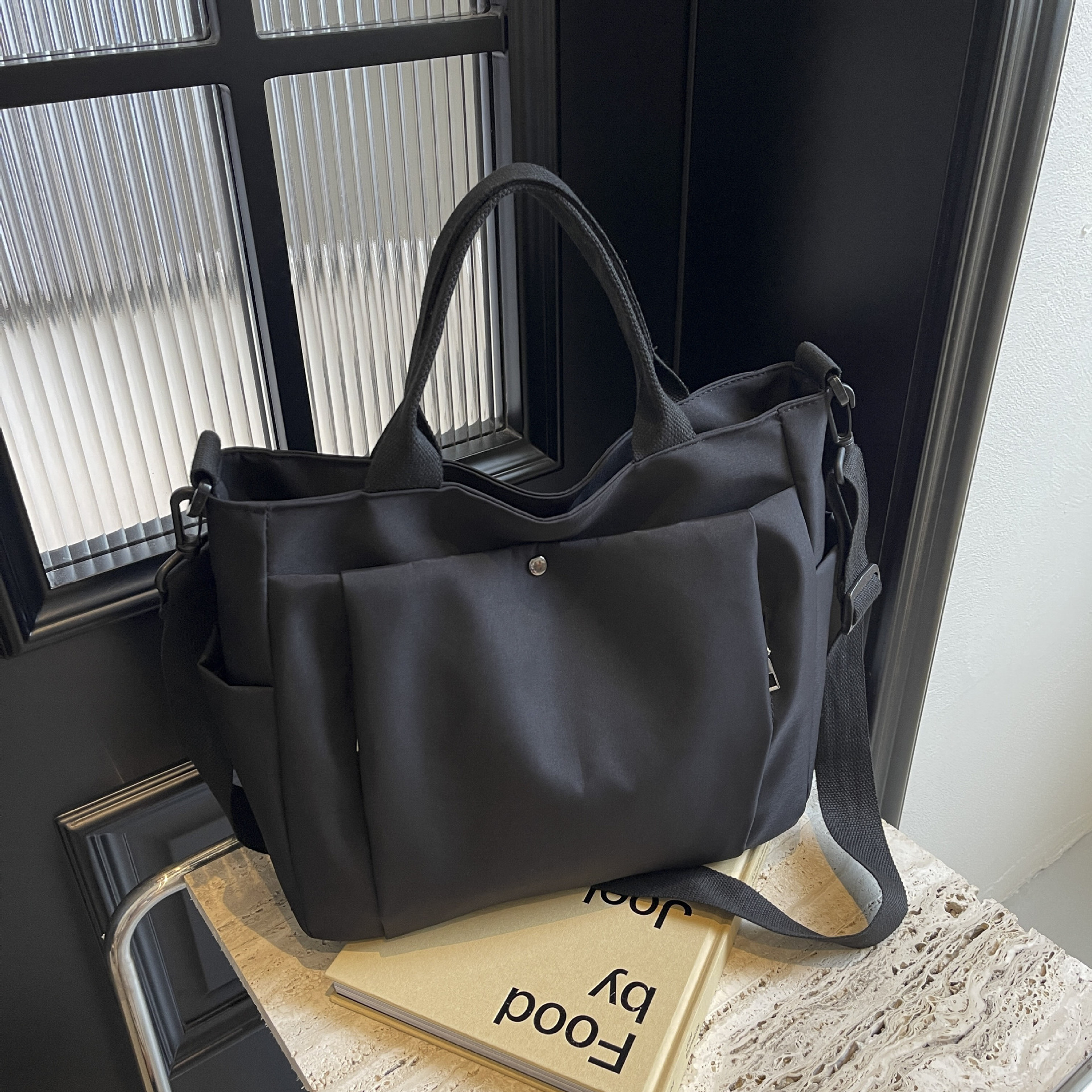 Cross-Border New Lightweight Canvas Handbag For Women, Large Capacity Shoulder Bag, Fashion Commuter Crossbody Bag, Versatile Tote Bag - Thumbnail 2