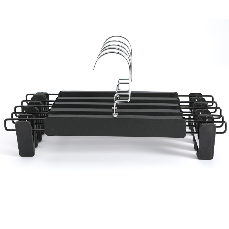 Blanco y Negro pantalones esmerilados pantalones de rack clip antideslizante tienda de ropa sin costura ropa rack pantalones clip al por mayor fuerte percha falda clip Pantalones