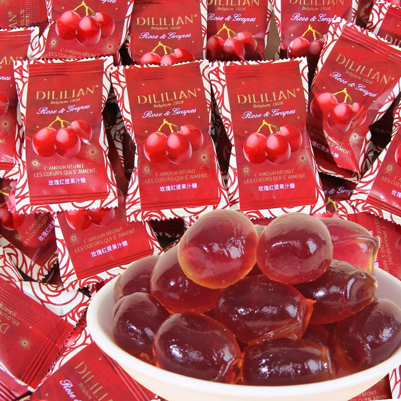 Бельгийские жевательные конфеты Dili Lian со вкусом виноградного сока розового цвета, свадебные сладости, закуски
