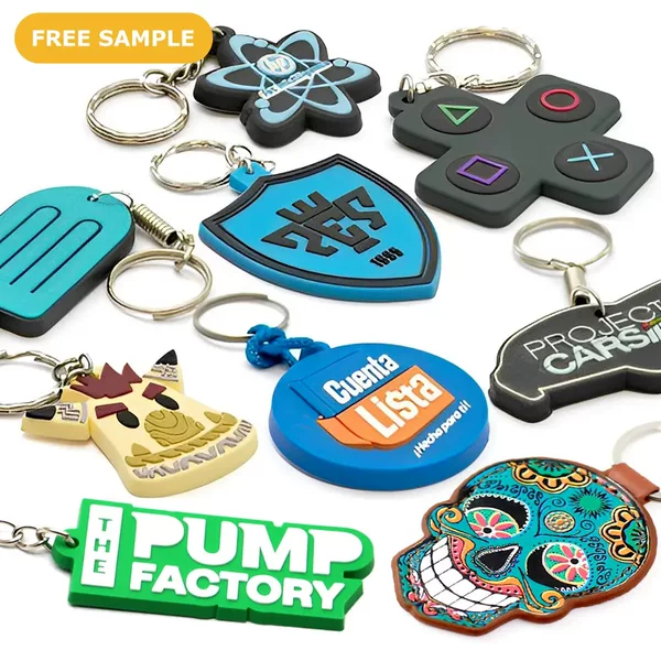 PVC soft rubber keychain customized cartoon key chain rubber key ring three-dimensional anime pendant logo key ring