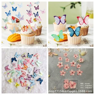 Butterfly Glutinous Rice Paper Can Be Used to Decorate Cold Dishes and Plate Dishes. It Can Be Used to Decorate Cakes and Decorate Cocktail Glasses