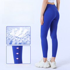 無尺碼裸感瑜伽褲女高腰萊卡運動蜜桃臀鯊魚褲緊身健身可裁剪褲腳