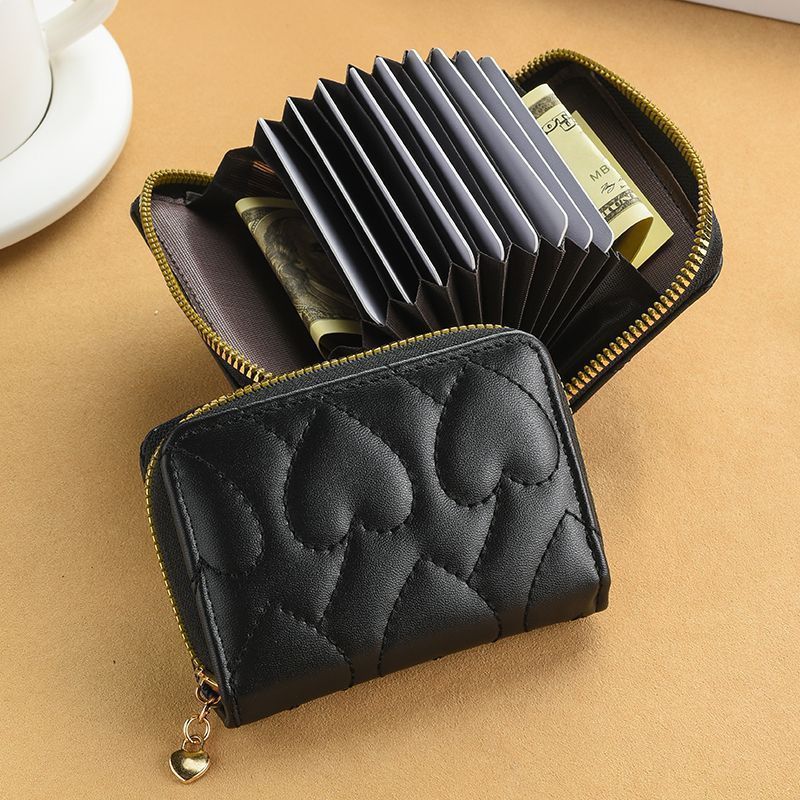 2025 nueva cartera de tarjetas de gran capacidad cartera pequeña nicho diseño de mujeres de alto nivel sensación corta cartera de cambio cartera de tarjetas