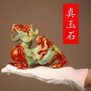 岫岩玉貔貅皮丘摆件一对公司家居办公室桌面高端摆设物件工艺礼品