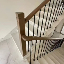 宁波实木铁艺扶手精装家用窗台扶手别墅铁艺楼梯扶手