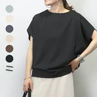 Японская Lotte Летняя новая футболка с коротким рукавом женская свободная летучая мышь рукава с круглым вырезом сплошной хлопок повседневный топ для внешней торговли