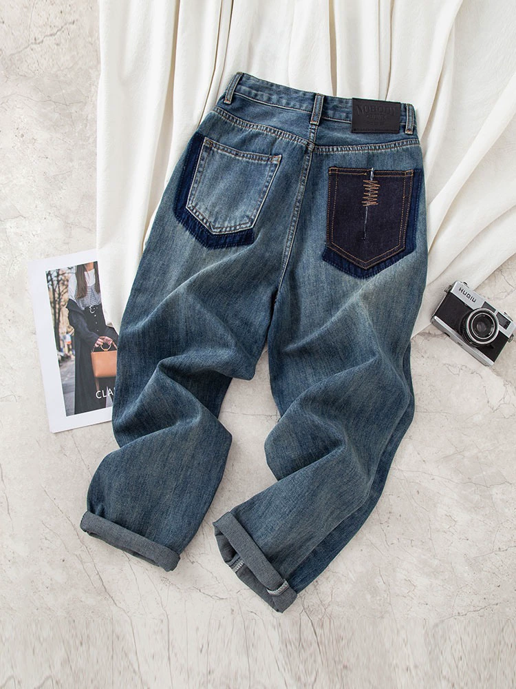 Джинсы с высокой талией для женщин пухлые девушки Весна и лето плюс размер Новые грушевидные свободные стройнящие узкие брюки для папы гарем