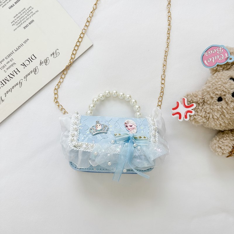 Nueva moda para niños bolso cuadrado bolso princesa de estilo extranjero bolso de cadena de flores para niñas bolso de hombro