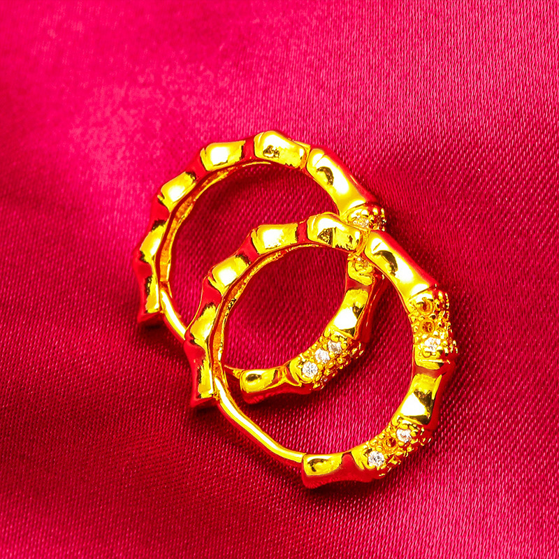 Bijoux unisexes Boucles d'oreilles tendance en or Boucles d'oreilles en diamant Boucles d'oreilles en bambou_voghion.com