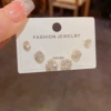 17# gold-full diamond ball three-piece set of earrings (thick real gold plating)
