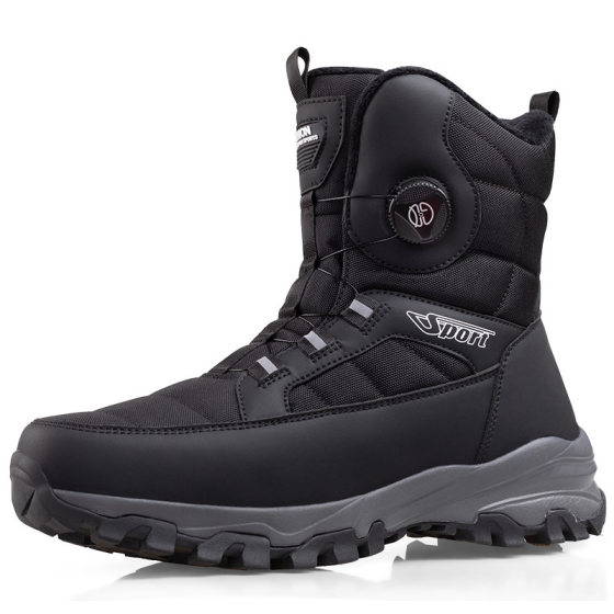 Men's Warm Snow Boots fleece-lined Thick Cotton Boots Outdoor Skiing Men's Shoes Waterproof Non-slip Cotton Shoes Men's Martin Boots