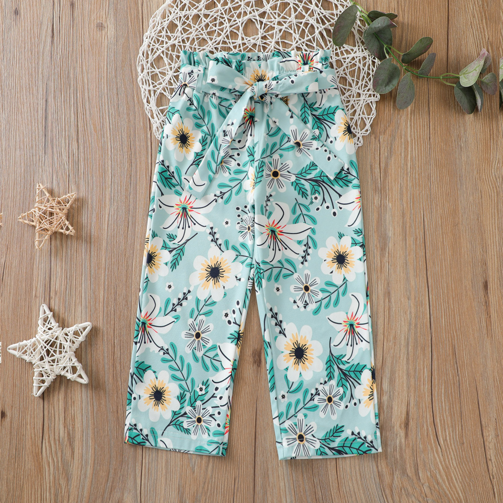 2021 summer new girls' pants knitted sma...