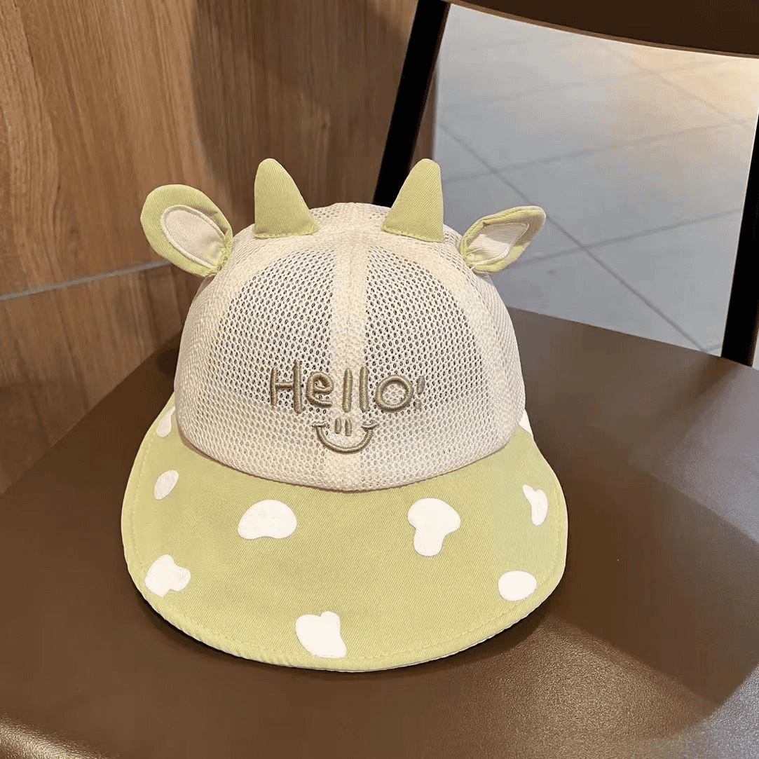 Green - Hello large brimmed mesh baseball cap