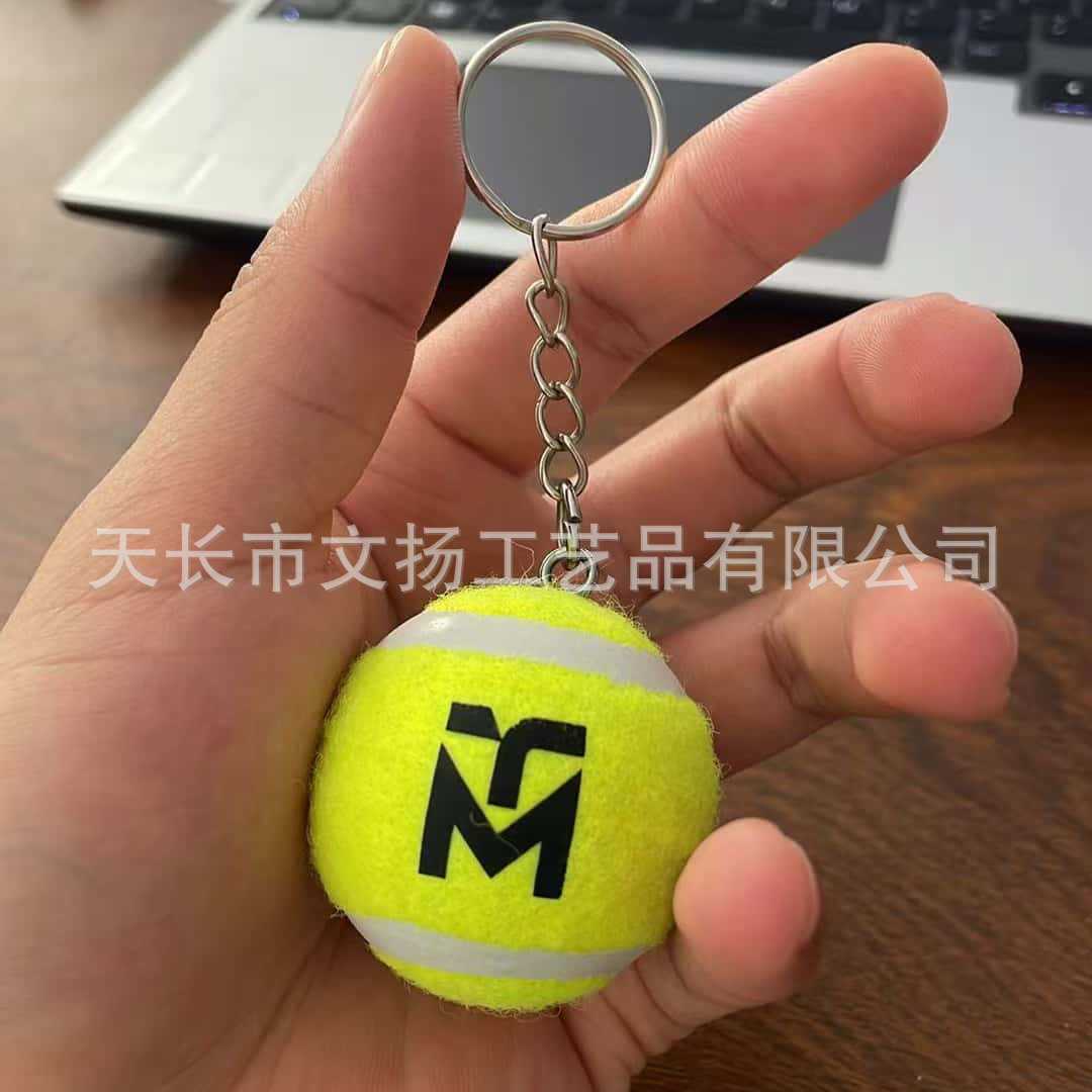 3.8cm tennis ball pendant, 4.7cm tennis ball pendant, small tennis ball keychain pendant, wool tennis ball pendant