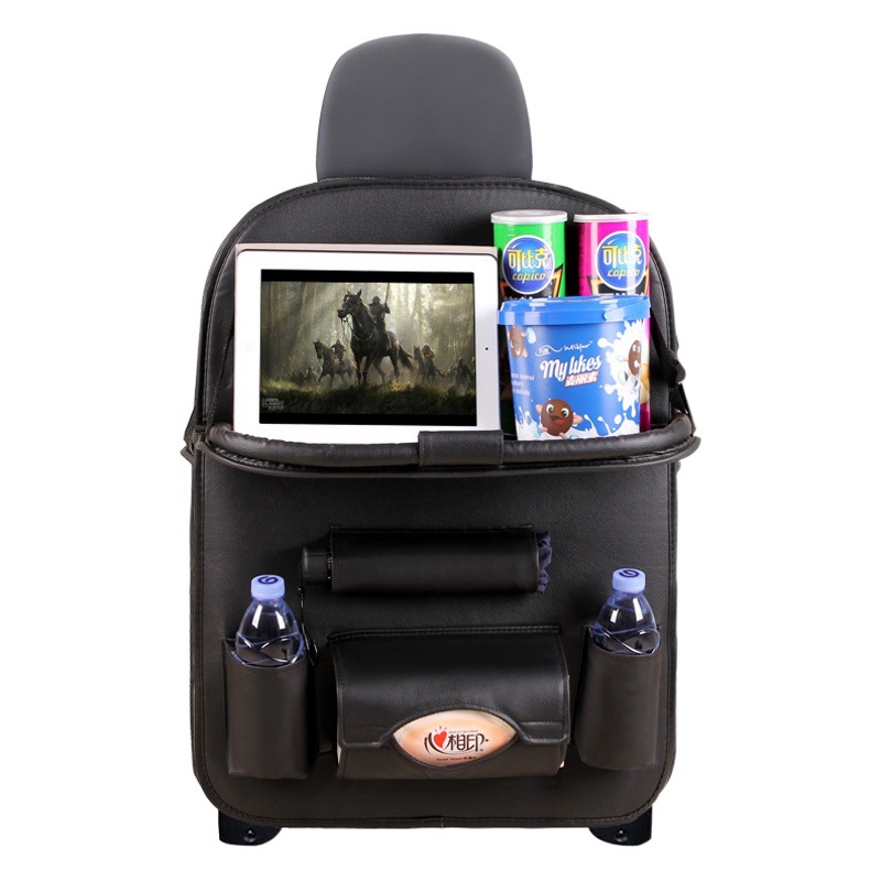 Asiento trasero del coche de cuero bolsa de almacenamiento Mesa de comedor de cuero bolsa de almacenamiento de coche