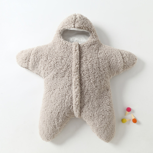 Winter and Spring Thick Cashmere Star Sleep Bag for Babies, Anti-Kick Blanket, Warm Sleeping Bag for Newborns, Anti-Sudden Infant Death Syndrome Bodysuit