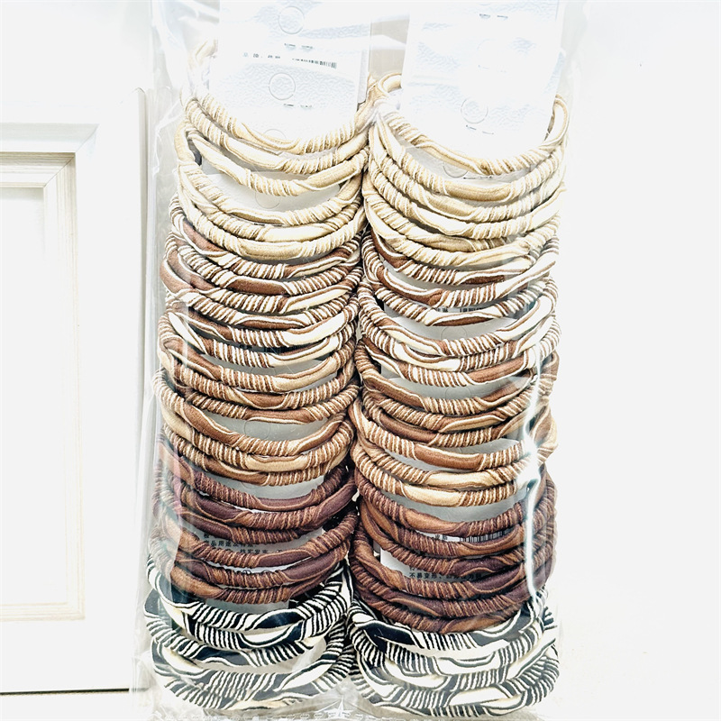 Cuerpo de leopardo coreano accesorios para el cabello asequibles 5 tarjetas cuerdas de cabello cuatro en uno de alta elasticidad correa de cola de caballo alta cuerda de cabeza