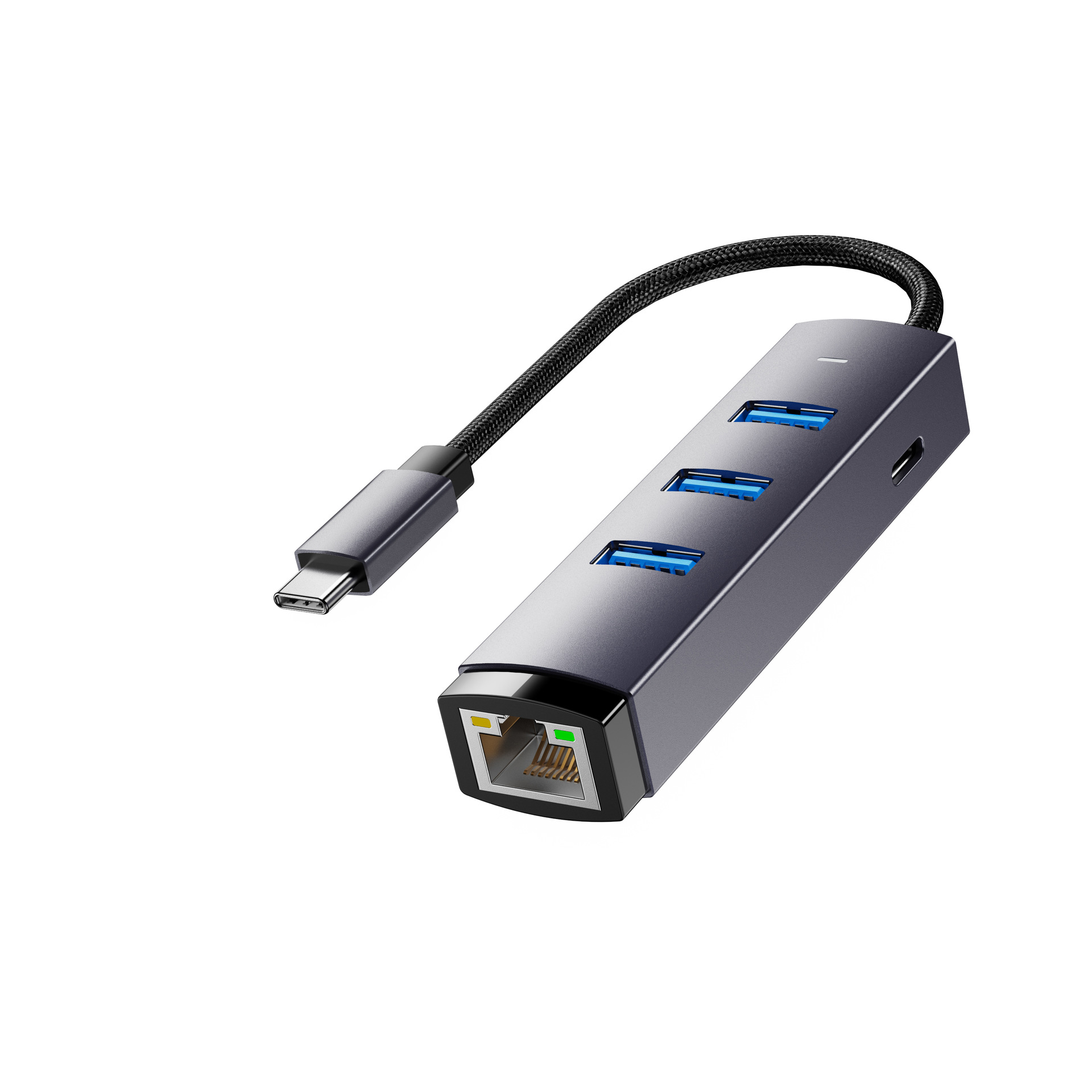 ZX151 type-c 기가비트 네트워크 카드 + 3포트 3.0 허브 [새 모델]