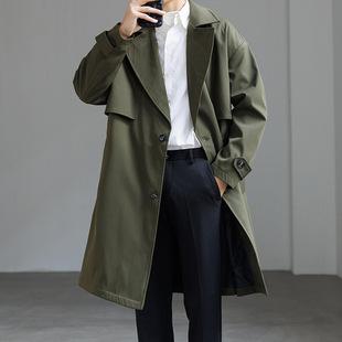 Free Shipping Mid-length Coat Jacket Men's Spring and Autumn 2024 New Korean Fashionable All-match Loose Lapel
