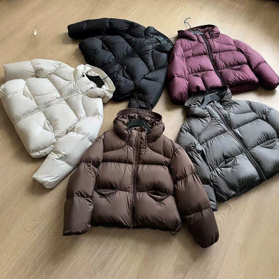 Nuevo otoño y invierno transfronterizo engrosado Ken bean con capuchón de pan, chaqueta de plumón suave, chaqueta corta de mujer, chaqueta blanca, moda