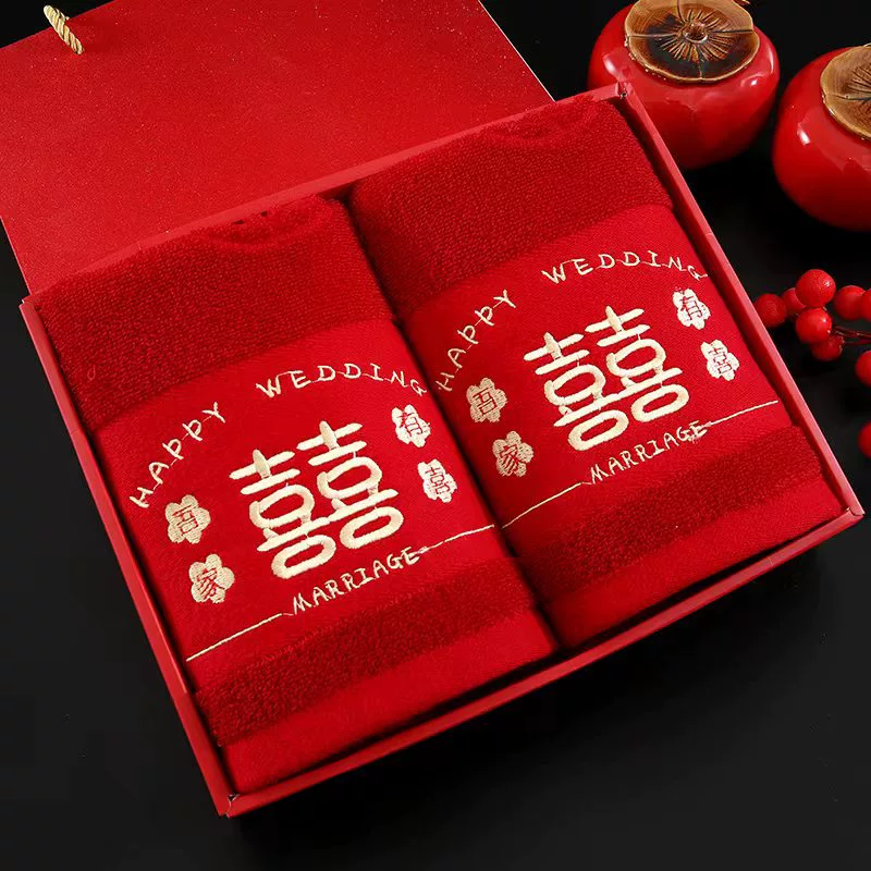 Новоселье свадебное полотенце винно-красное хлопковое полотенце утолщение впитывает воду